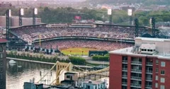 Flag of the Atlanta Braves, american pro, Stock Video