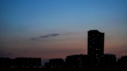 The evening falls on the city. Time laps Stock Footage 109065624