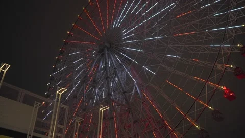 Evening ferris wheel lit up Stock Footage 231934435