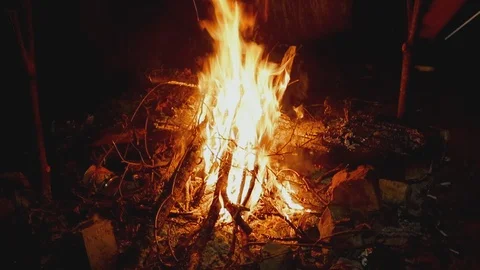 In the evening by the fire Stock-Footage 100808706