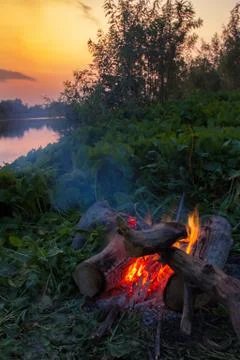 Evening by the fire Fotos Stock