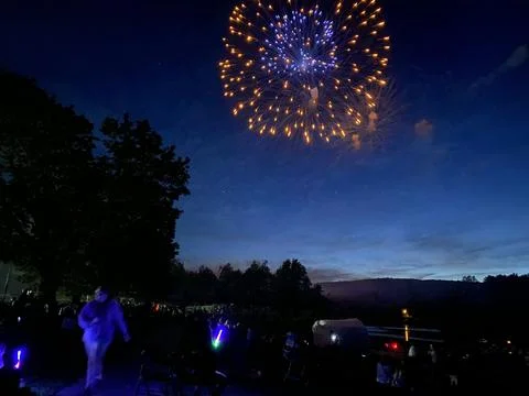 Evening of Fireworks Stock Photos