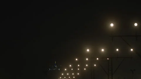 Evening flight nearing touchdown Stock Footage 268243570