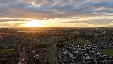 Evening Flight Over Dundalk, Timelapse, County Louth, Ireland Stock Footage 317485823