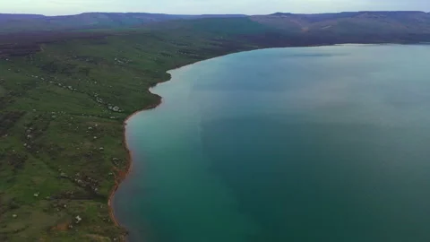 Evening flight over a forest lake in summer Video stock 153036852