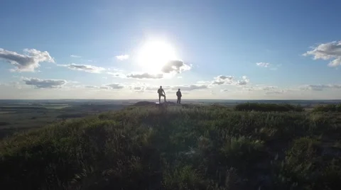 Evening flight over the mountain, Bashkortostan, Russia Video stock 68346765