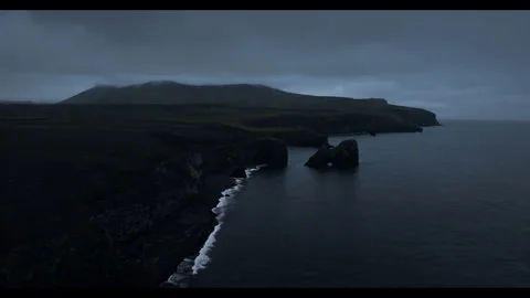 Evening flight over the mountains of a ocean Stock Footage 297094257