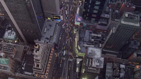 Evening flight over Times Square. Shot in 2006. Stock Footage 59522499
