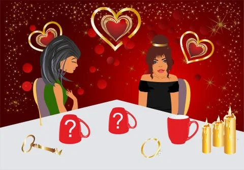 Evening fortune-telling Stock Illustration