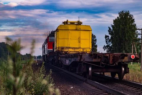 Evening Freight Train Stock Photos