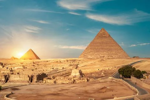 Evening in Giza Stock Photos