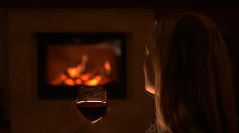 Evening with the glass of red wine. Stock Footage 57702252