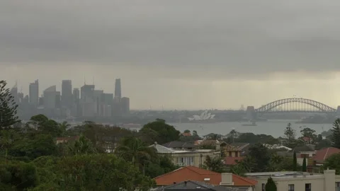 Evening Golden light over Sydney city 4K Stock Footage 150190672
