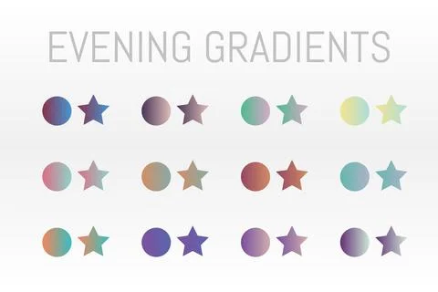Evening Gradient wallpaper element vector background. glow colorful Stock Illustration