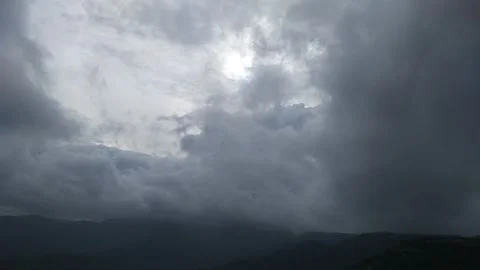 Evening gray clouds moving away Stock Footage 287171616