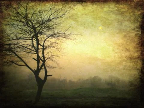 Evening grunge view background Stock Illustration