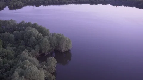 Evening in the gulf of the river surrounded by forest Stock Footage 111950547