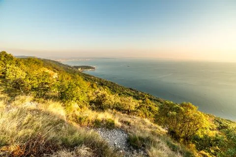 Evening in the gulf of trieste Stock Photos