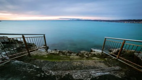 Evening in the gulf of Trieste Stock Photos