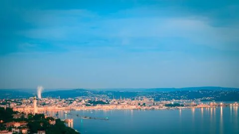 Evening in the gulf of Trieste Stock Photos