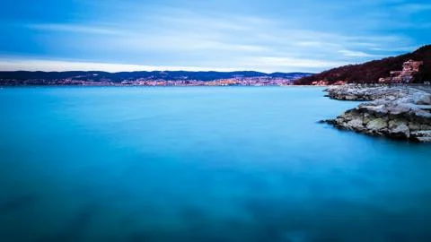 Evening in the gulf of Trieste Stock Photos