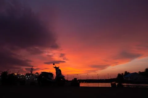 Evening at the harbour Stock Photos