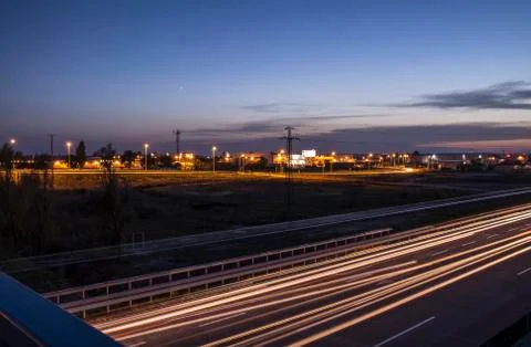 Evening highway Stock Photos