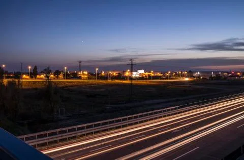 Evening highway Stock Photos