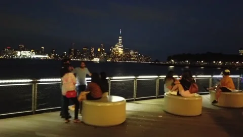 Evening on the Hoboken Waterfront Vídeos de archivo 163855500