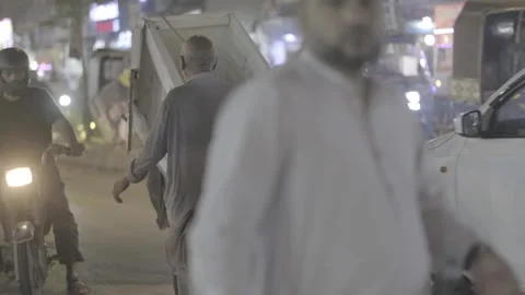 Evening hours and traffic in Karachi, Pakistan Stock Footage 343875324