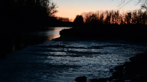 Evening at huettinger altarm Stock Footage 304730293