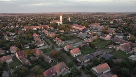 Evening in the Hungarian town of Dévaványa Stock Footage 251793161