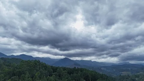 Evening Hyperlapse of Cloudy Sky Over Hills in Sri Lanka Stock Footage 314558727