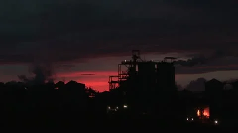 Evening industry and smoke Vidéo 12594567