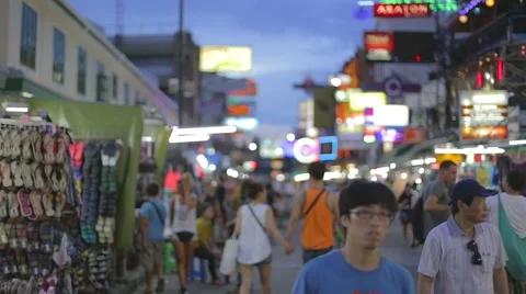 Evening on khaosan road Stock Footage 51485440