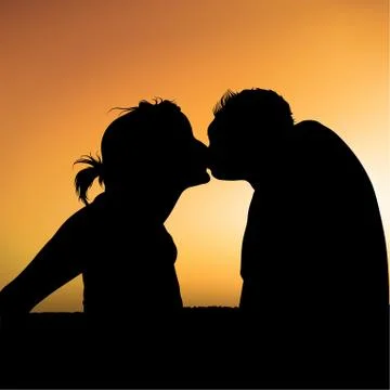 Evening Kiss Stock Illustration