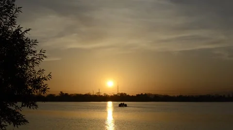 Evening at the lake Stock Footage 58699562