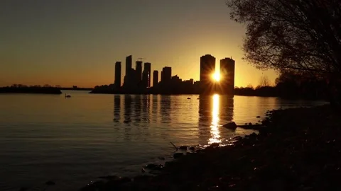 Evening on the lake Video stock 205398293