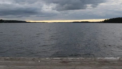 Evening at a lake. Video stock 255968444