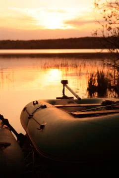 Evening lake Stock Photos