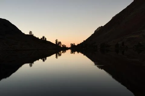 Evening Lake Reflection Stock Photos