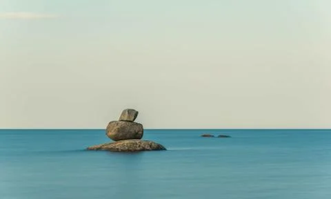 Evening landscape on the beach Stock Photos