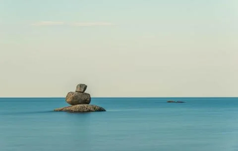 Evening landscape on the beach Stock Photos