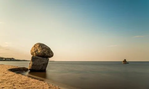 Evening landscape on the beach Stock Photos
