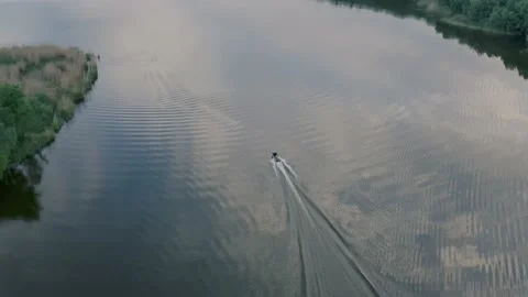 Evening landscape river without waves. Video stock 161082495