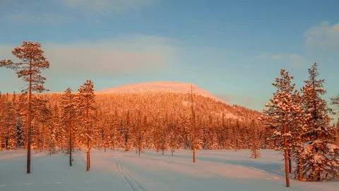Evening in Lapland. Time Lapse UHD Stock Footage 106455915