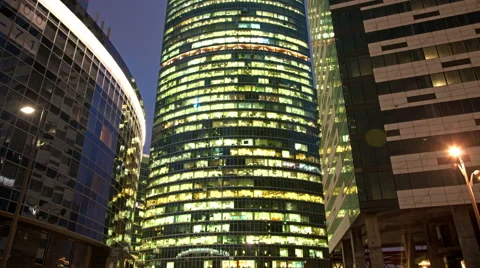 Evening life office building Stock Footage 67997178