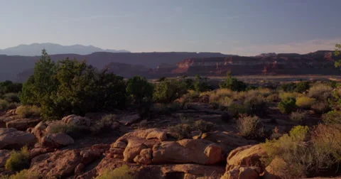 Evening light in the canyonlands, Glenn Canyon National Recreation Area Stock Footage 59198144