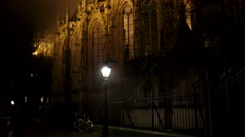 Evening light with cathedral Video stock 145156750