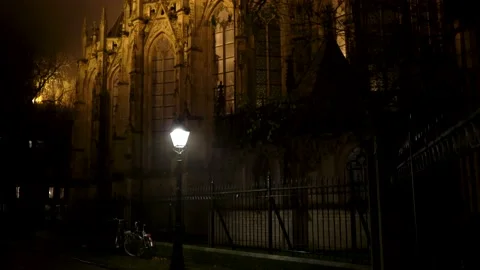 Evening light with cathedral side Stock Footage 145158299